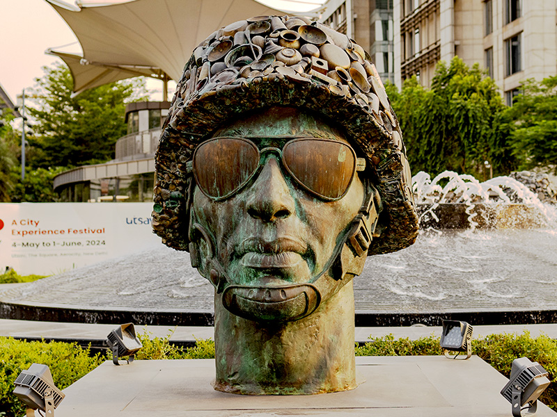 KNMA Subodh Gupta’s Three monkeys