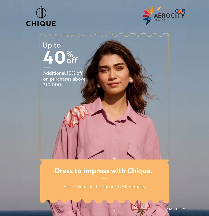 Exclusive promotional banner on GMR Aerocity homepage