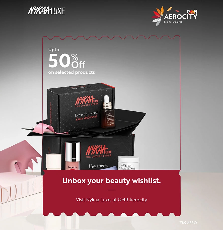 Exclusive promotional banner on GMR Aerocity homepage