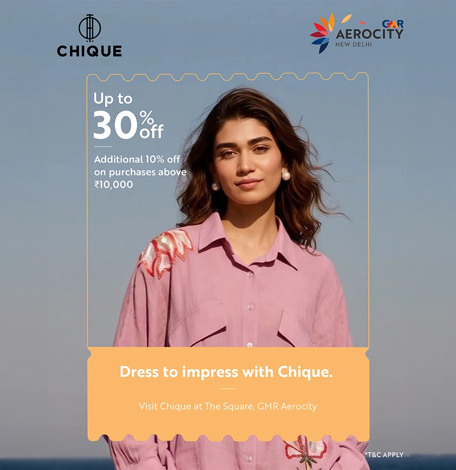 Exclusive promotional banner on GMR Aerocity homepage